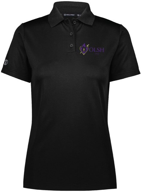 EMBROIDERED OLSH LOGO POLO - WHITE, PURPLE AND BLACK IN MEN'S AND WOMEN'S FIT