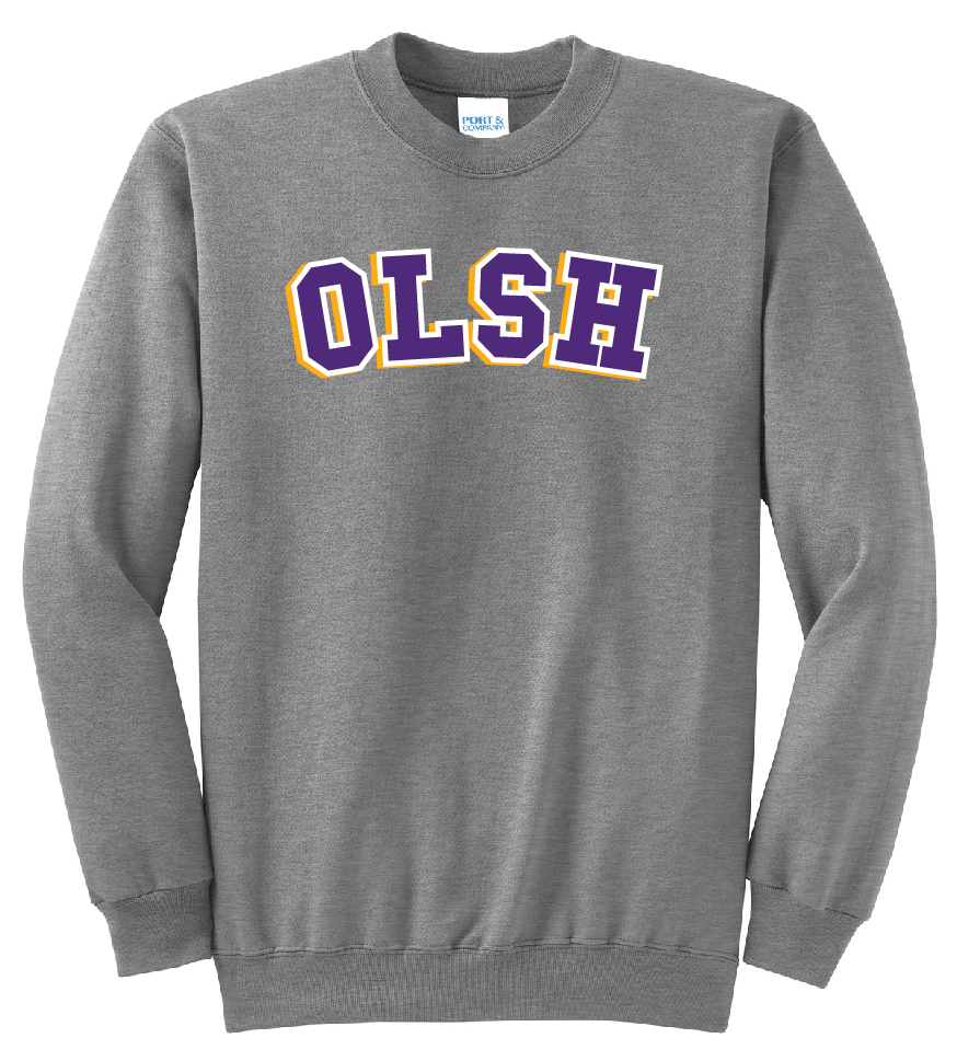 *YOU-PICK-APPAREL* CHOICE OF OLSH LOGO ON ANY SIZE & COLOR OF CREWNECK OR HOODED SWEATSHIRT