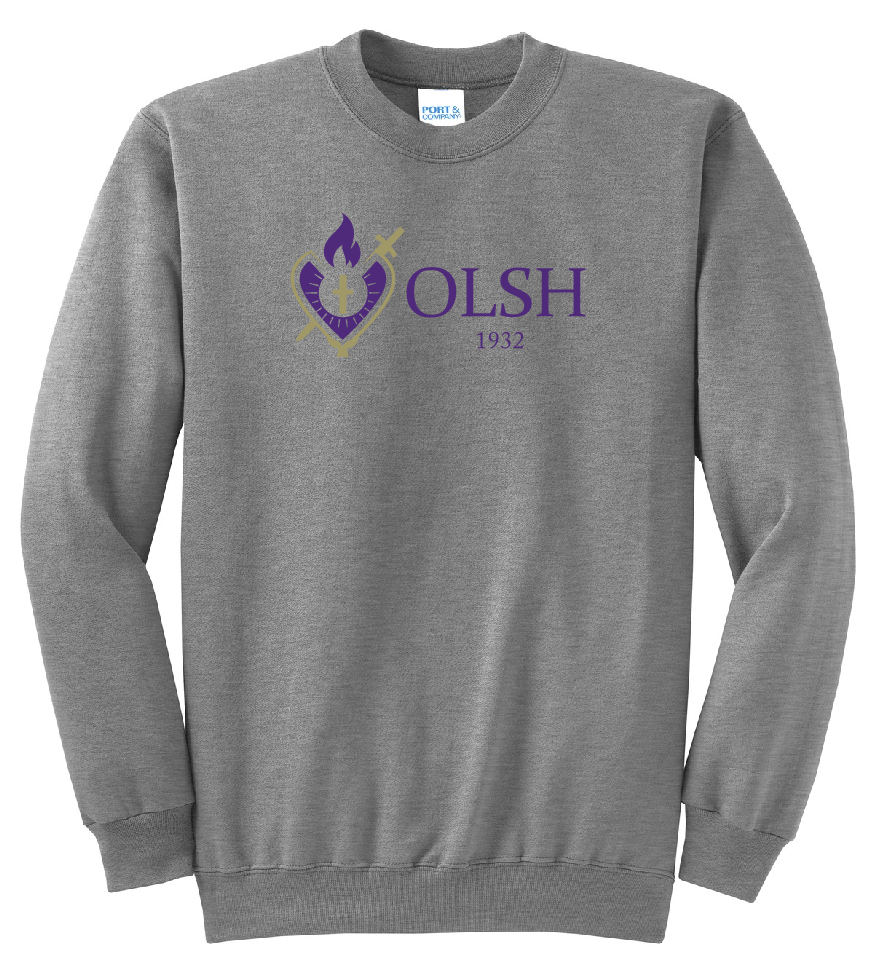*YOU-PICK-APPAREL* CHOICE OF OLSH LOGO ON ANY SIZE & COLOR OF CREWNECK OR HOODED SWEATSHIRT