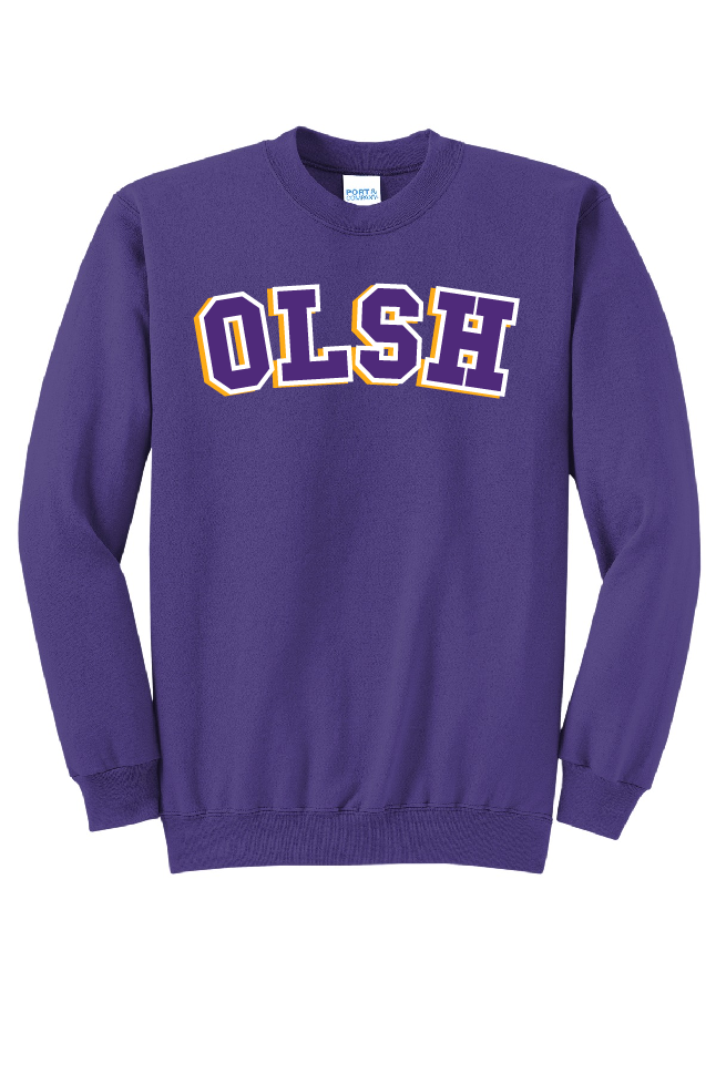 *YOU-PICK-APPAREL* CHOICE OF OLSH LOGO ON ANY SIZE & COLOR OF CREWNECK OR HOODED SWEATSHIRT
