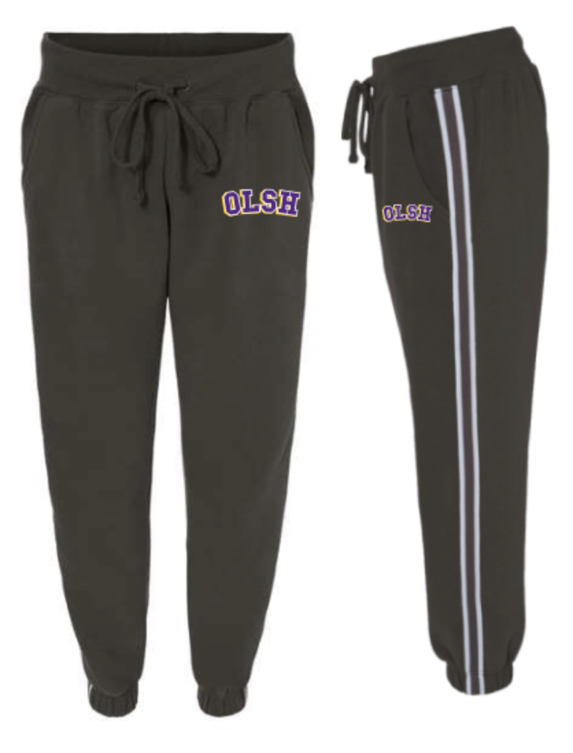 OLSH LADIES SIDE STRIPE JOGGERS - BLACK