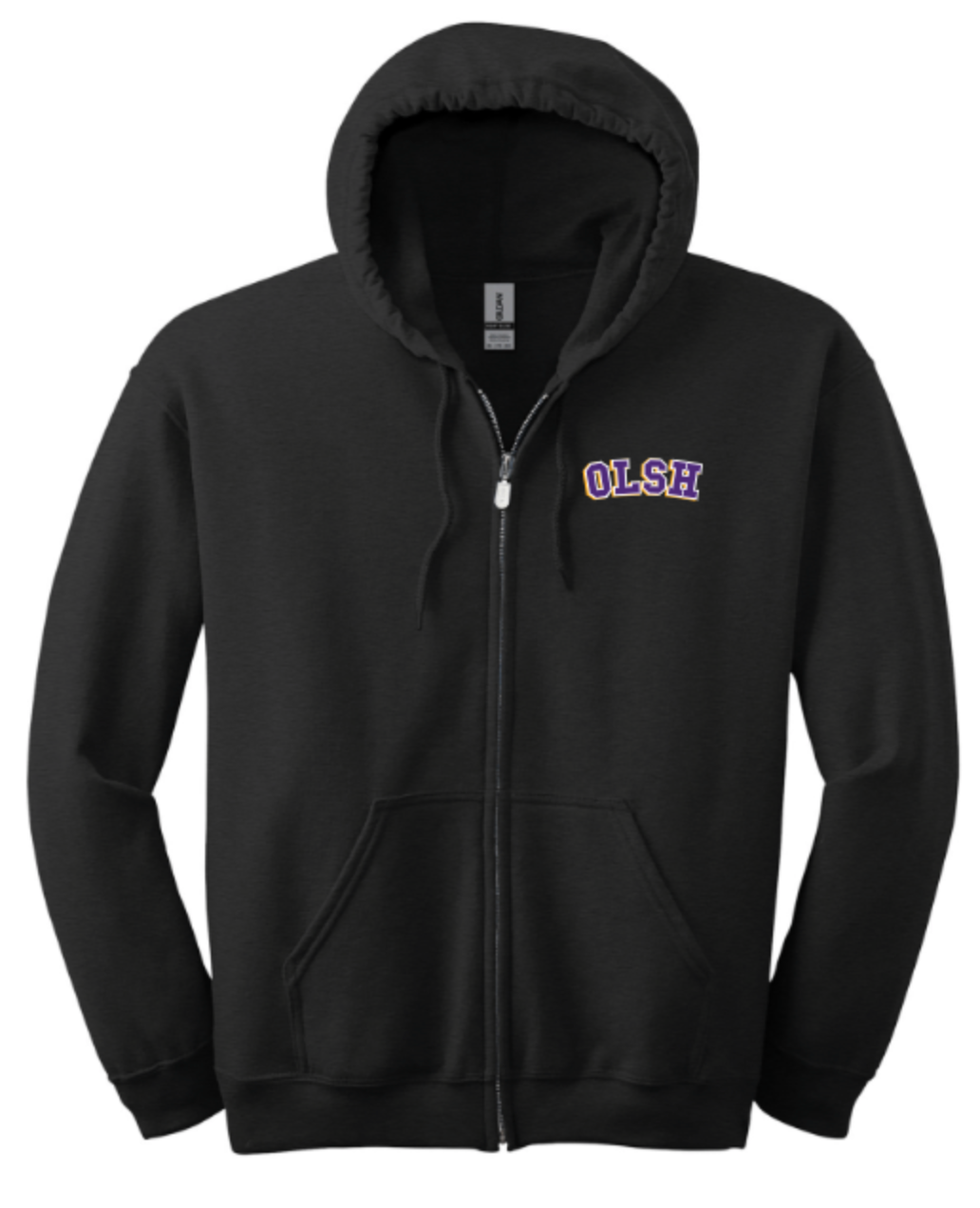 OLSH YOUTH & ADULT FULL ZIP HOODED SWEATSHIRT - SPORT GREY OR BLACK