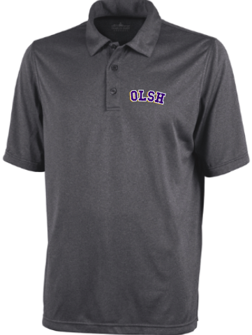 OLSH MENS HEATHERED PERFORMANCE POLO