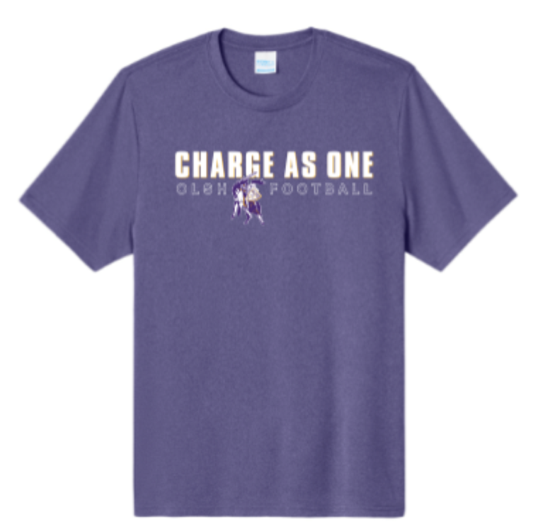 FUNDRAISER -OLSH FOOTBALL ADULT SHORT SLEEVE PERFORMANCE T-SHIRT - TEAM PURPLE HEATHER