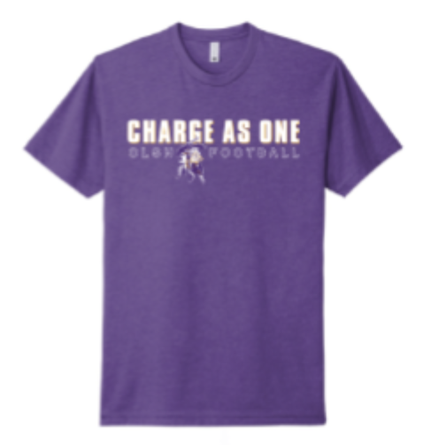 FUNDRAISER - OLSH FLAG FOOTBALL YOUTH & ADULT RINGSPUN COTTON SHORT SLEEVE T-SHIRT - PURPLE RUSH