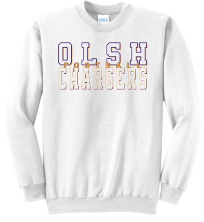 FUNDRAISER - OLSH FOOTBALL ADULT CREWNECK SWEATSHIRT -WHITE