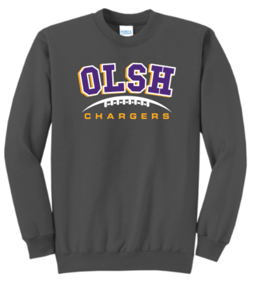 FUNDRAISER - OLSH FOOTBALL ADULT CREWNECK SWEATSHIRT - CHARCOAL
