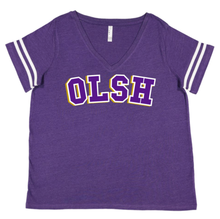 OLSH WOMENS CURVY COLLECTION V-NECK VINTAGE T-SHIRT