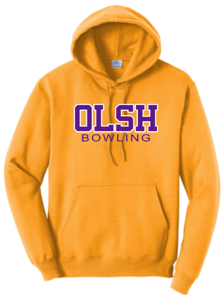 OLSH BOWLING YOUTH & ADULT YELLOW GOLD HOODED SWEATSHIRT