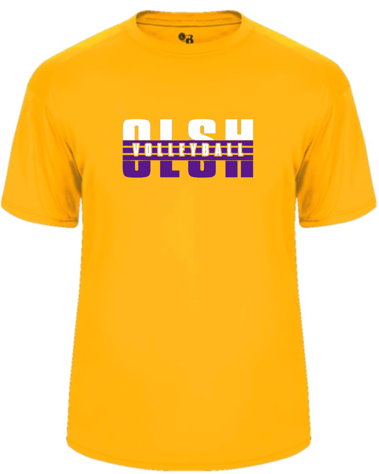 OLSH VOLLEYBALL YOUTH & ADULT PERFORMANCE SOFTLOCK SHORT SLEEVE T-SHIRT - GOLD