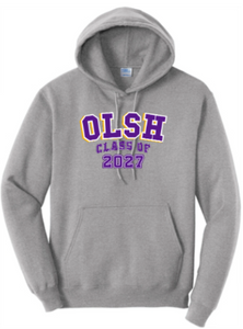 OLSH CLASS OF 2027 YOUTH & ADULT HOODED SWEATSHIRT - JET BLACK OR ATHLETIC HEATHER