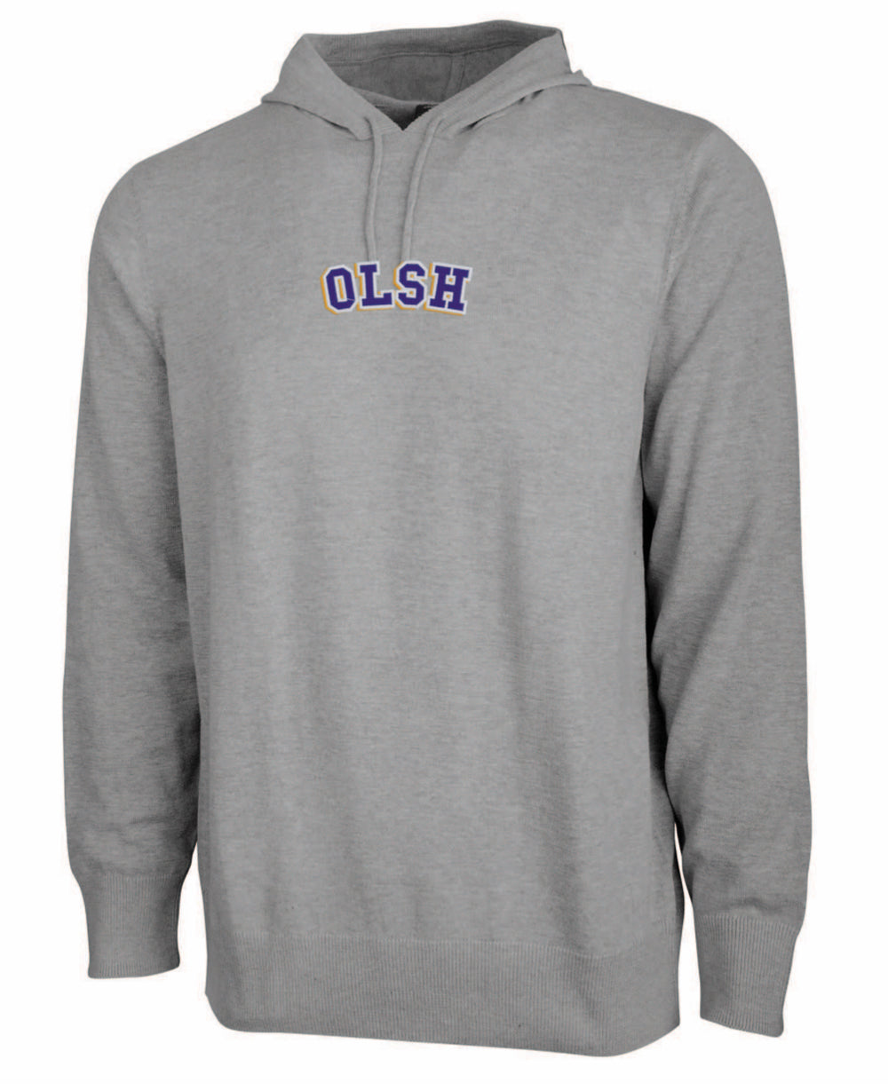 OLSH EMBROIDERED KNIT HOODED SWEATER