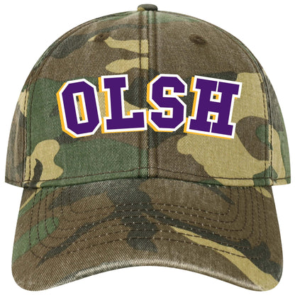 OLSH LEGACY BRAND ADULT SIZE EMBROIDERED RELAXED TWILL HAT - CAMO