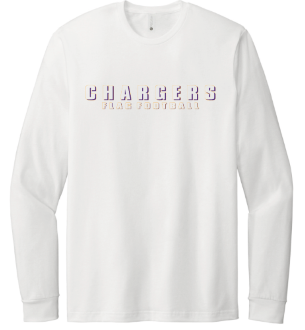OLSH FLAG FOOTBALL YOUTH & ADULT RINGSPUN COTTON LONG SLEEVE T-SHIRT  - WHITE