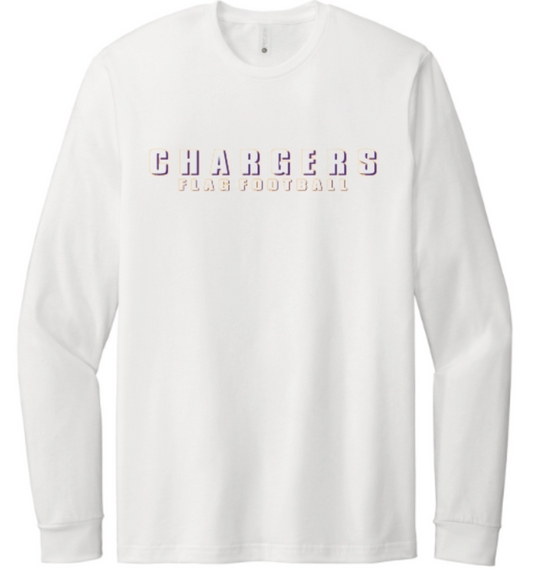 OLSH FLAG FOOTBALL YOUTH & ADULT RINGSPUN COTTON LONG SLEEVE T-SHIRT  - WHITE