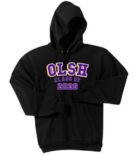 Load image into Gallery viewer, OLSH CLASS OF 2028 YOUTH &amp; ADULT HOODED SWEATSHIRT - JET BLACK OR ATHLETIC HEATHER
