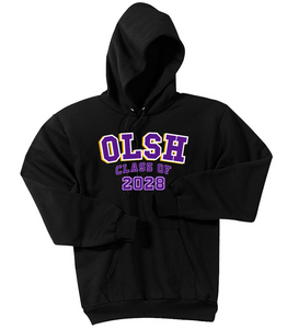 OLSH CLASS OF 2028 YOUTH & ADULT HOODED SWEATSHIRT - JET BLACK OR ATHLETIC HEATHER