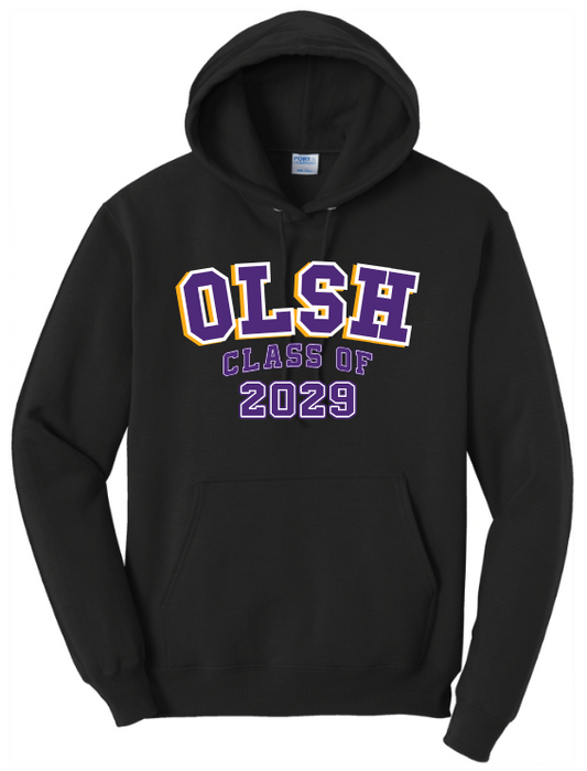 OLSH CLASS OF 2029 YOUTH & ADULT HOODED SWEATSHIRT - JET BLACK OR ATHLETIC HEATHER