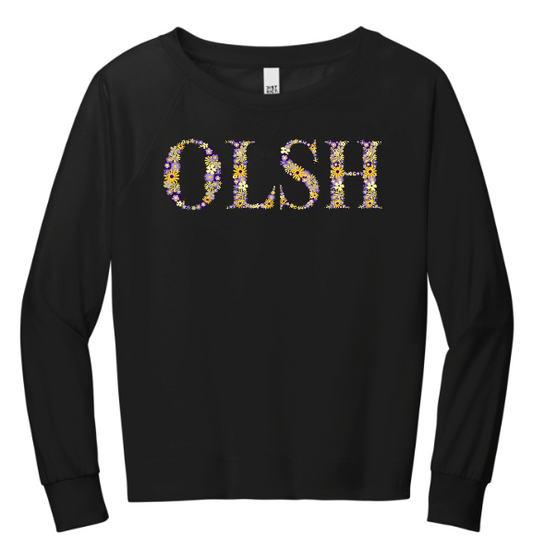 FEELING FLORAL OLSH WOMENS CREWNECK SWEATSHIRT