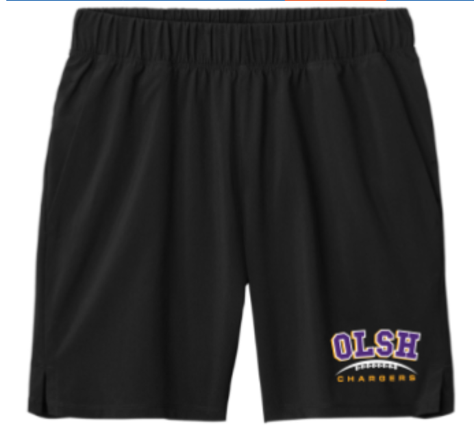 FUNDRAISER - OLSH FOOTBALL MOISTURE WICKING SHORTS  - BLACK
