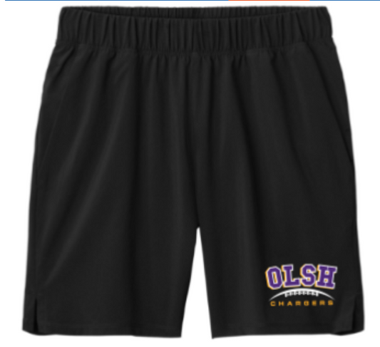 FUNDRAISER - OLSH FOOTBALL MOISTURE WICKING SHORTS  - BLACK