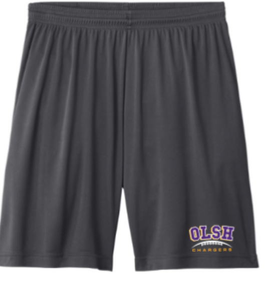 FUNDRAISER - OLSH FOOTBALL MOISTURE WICKING SHORTS  - IRON GREY