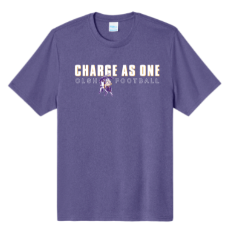 FUNDRAISER -OLSH FOOTBALL ADULT SHORT SLEEVE PERFORMANCE T-SHIRT - TEAM PURPLE HEATHER