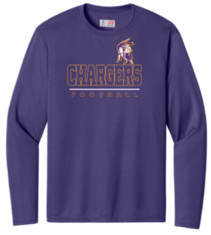 FUNDRAISER -OLSH FOOTBALL ADULT LONG SLEEVE PERFORMANCE T-SHIRT - PURPLE