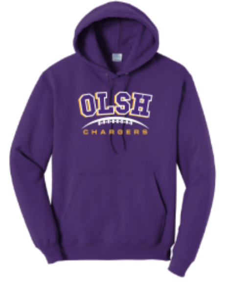 FUNDRAISER - OLSH FOOTBALL YOUTH & ADULT HOODED SWEATSHIRT - PURPLE