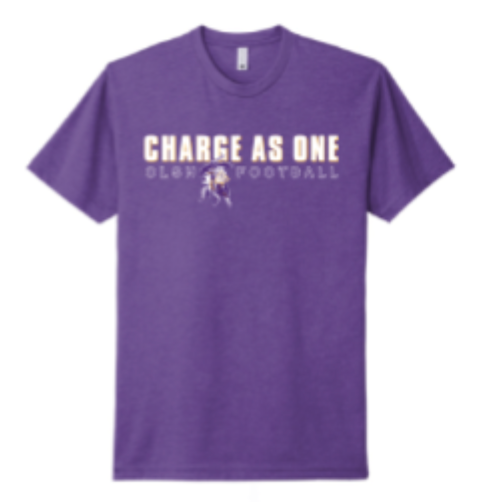 FUNDRAISER - OLSH FLAG FOOTBALL YOUTH & ADULT RINGSPUN COTTON SHORT SLEEVE T-SHIRT  - PURPLE RUSH