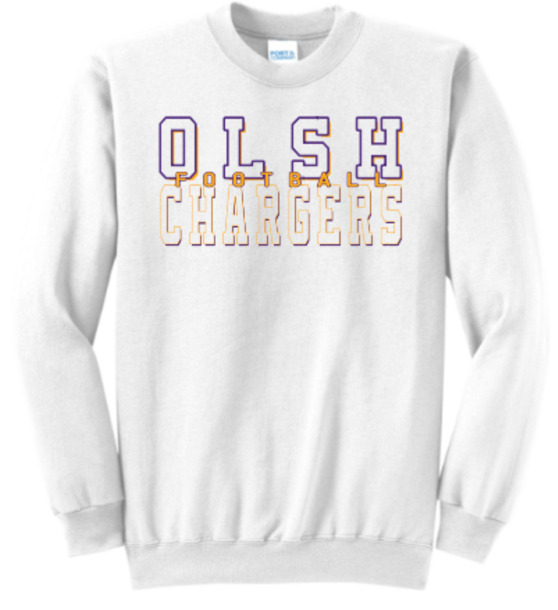 FUNDRAISER - OLSH FOOTBALL ADULT CREWNECK SWEATSHIRT -WHITE