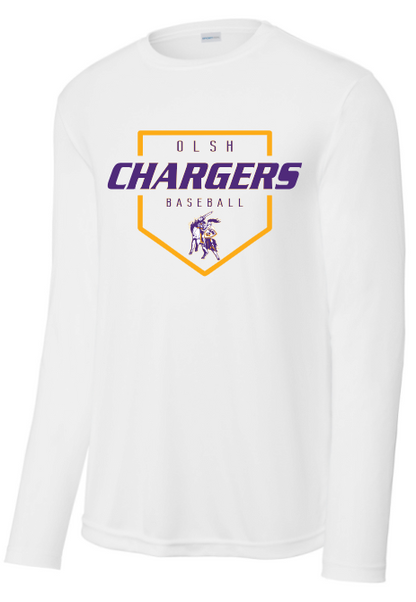 *SPRING 2026 FUNDRAISER - OLSH BASEBALL ADULT DRY-FIT LONG SLEEVE: WHITE OR YELLOW GOLD