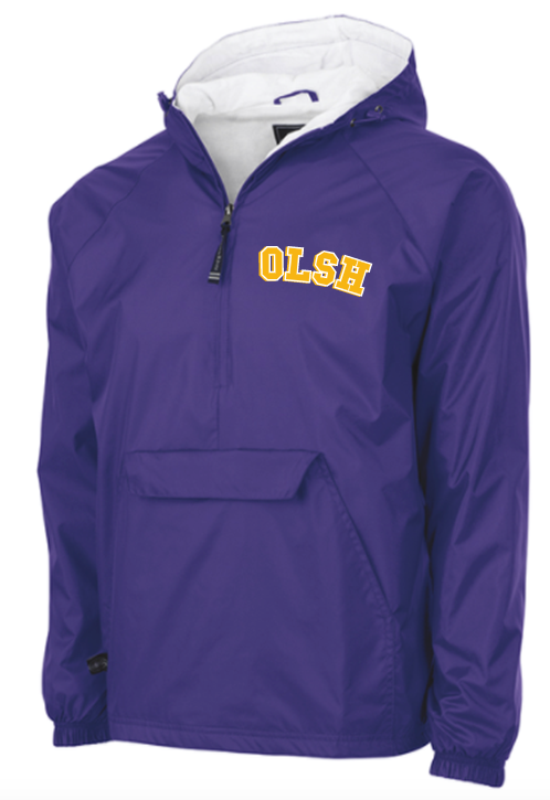 OLSH EMBROIDERED ADULT WIND & WATER RESISTANT PULLOVER