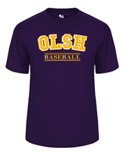 Load image into Gallery viewer, OLSH BASEBALL YOUTH &amp; ADULT PERFORMANCE SOFTLOCK SHORT SLEEVE TEE - PURPLE OR GRAPHITE
