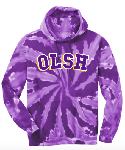 OLSH PURPLE TIE DYE YOUTH & ADULT HOODED SWEATSHIRT