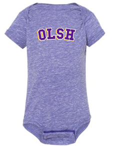 OLSH INFANT PREMIUM JERSEY MELANGE ONESIE - PURPLE OR GREY
