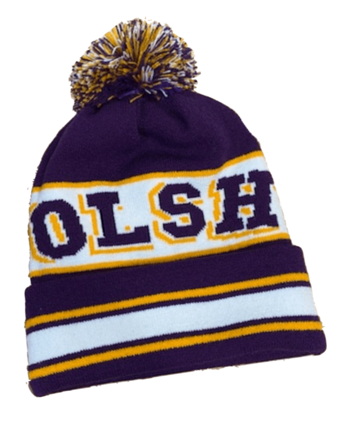 OLSH KNIT TRI-COLORED TOSSLE CAP
