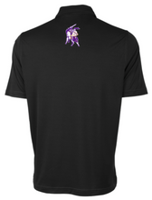 Load image into Gallery viewer, OLSH MENS BLACK FRONT AND BACK DESIGN PERFORMANCE POLO
