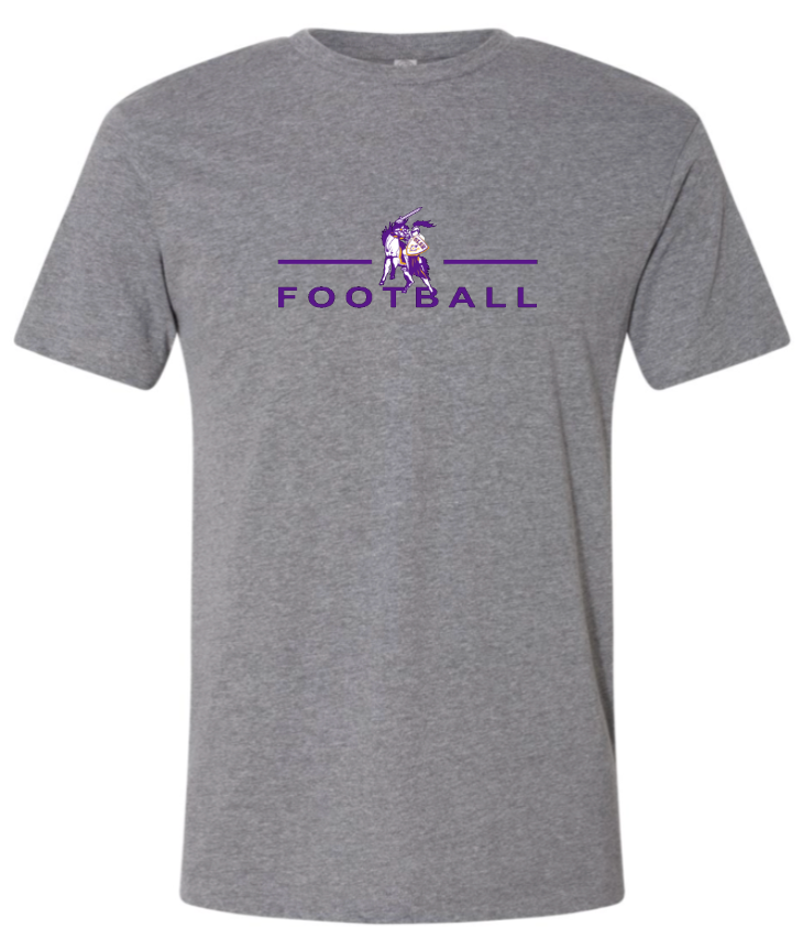 OLSH FOOTBALL YOUTH & ADULT FINE COTTON JERSEY SHORT SLEEVE T-SHIRT   - BLACK OR HEATHER
