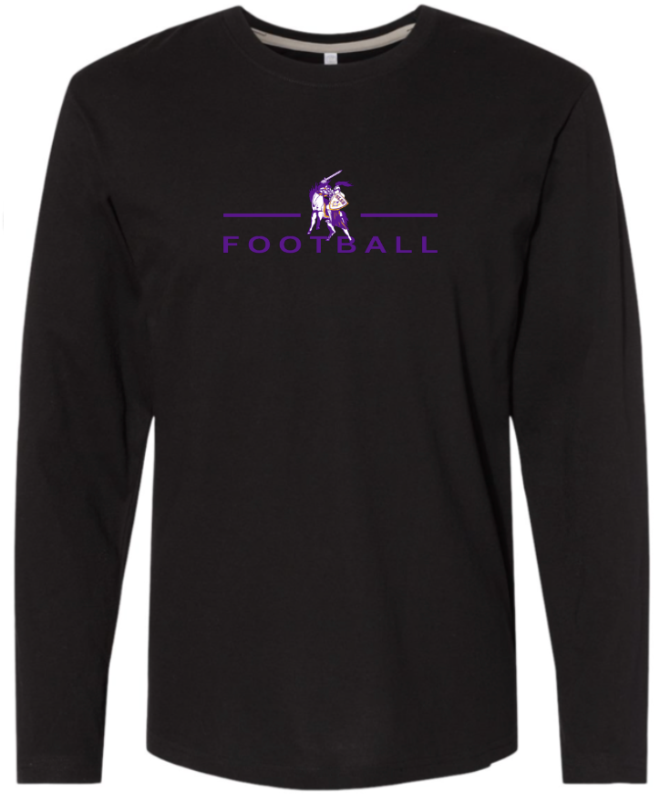 OLSH FOOTBALL YOUTH & ADULT FINE COTTON JERSEY LONGSLEEVE  - BLACK OR WHITE