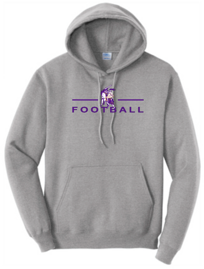 OLSH FOOTBALL YOUTH & ADULT HOODED SWEATSHIRT - JET BLACK OR ATHLETIC HEATHER