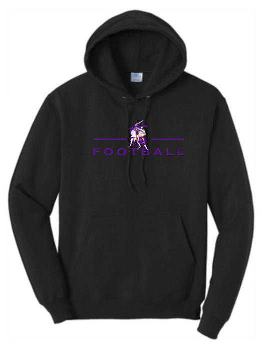 OLSH FOOTBALL YOUTH & ADULT HOODED SWEATSHIRT - JET BLACK OR ATHLETIC HEATHER