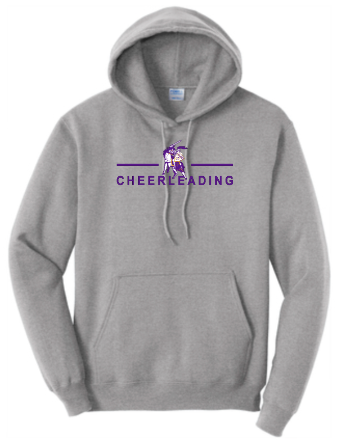 OLSH CHEERLEADING YOUTH & ADULT HOODED SWEATSHIRT - JET BLACK OR ATHLETIC HEATHER