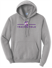 Load image into Gallery viewer, OLSH TRACK AND FIELD YOUTH &amp; ADULT HOODED SWEATSHIRT - JET BLACK OR ATHLETIC HEATHER
