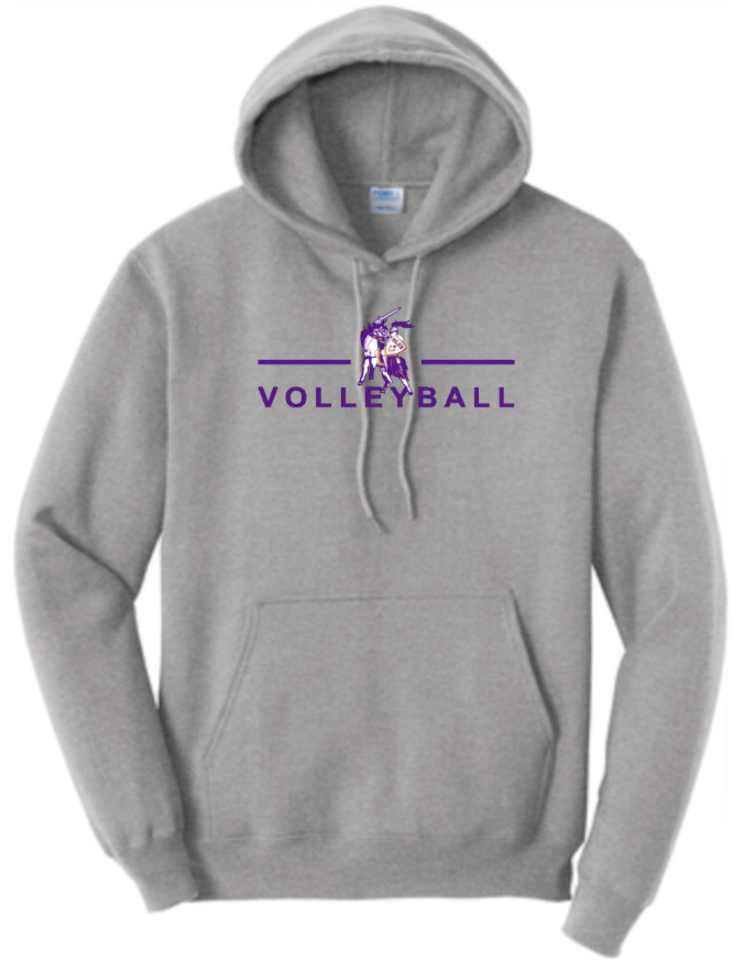 OLSH VOLLEYBALL YOUTH & ADULT HOODED SWEATSHIRT - JET BLACK OR ATHLETIC HEATHER