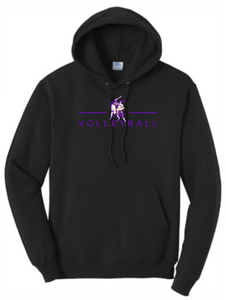 OLSH VOLLEYBALL YOUTH & ADULT HOODED SWEATSHIRT - JET BLACK OR ATHLETIC HEATHER