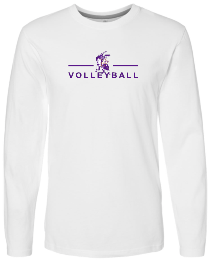OLSH VOLLEYBALL YOUTH & ADULT FINE COTTON JERSEY LONGSLEEVE  - BLACK OR WHITE