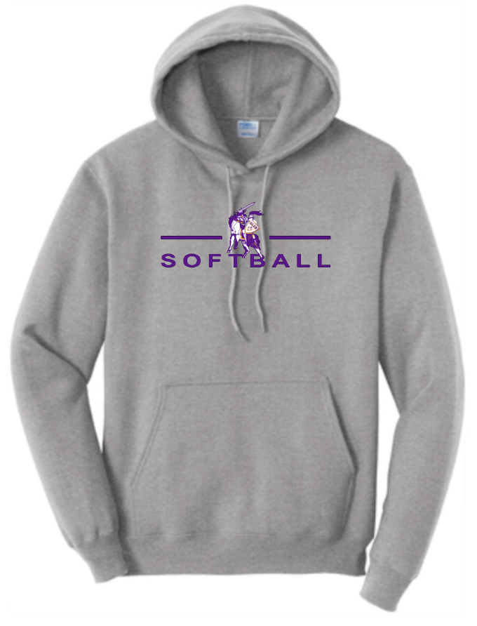 OLSH SOFTBALL YOUTH & ADULT HOODED SWEATSHIRT - JET BLACK OR ATHLETIC HEATHER