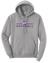 Load image into Gallery viewer, OLSH SOFTBALL YOUTH &amp; ADULT HOODED SWEATSHIRT - JET BLACK OR ATHLETIC HEATHER
