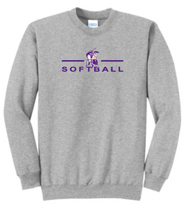 OLSH SOFTBALL YOUTH & ADULT CREWNECK SWEATSHIRT - JET BLACK OR ATHLETIC HEATHER